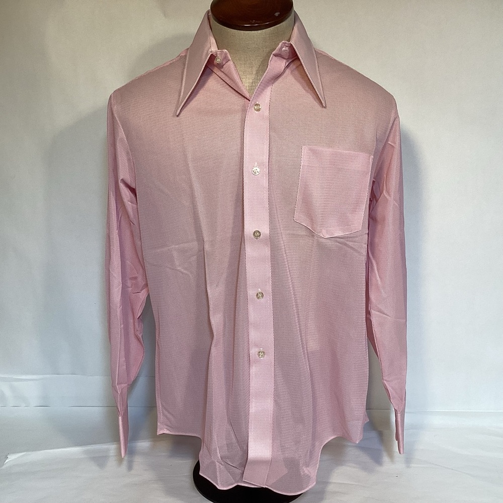 Vintage 70s Grants mens wear long sleeve sheer button down shirt size 16
